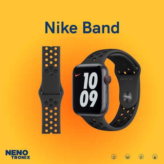 Nike Sports Band | Black - White  | Neno Tronix - Watch Strap